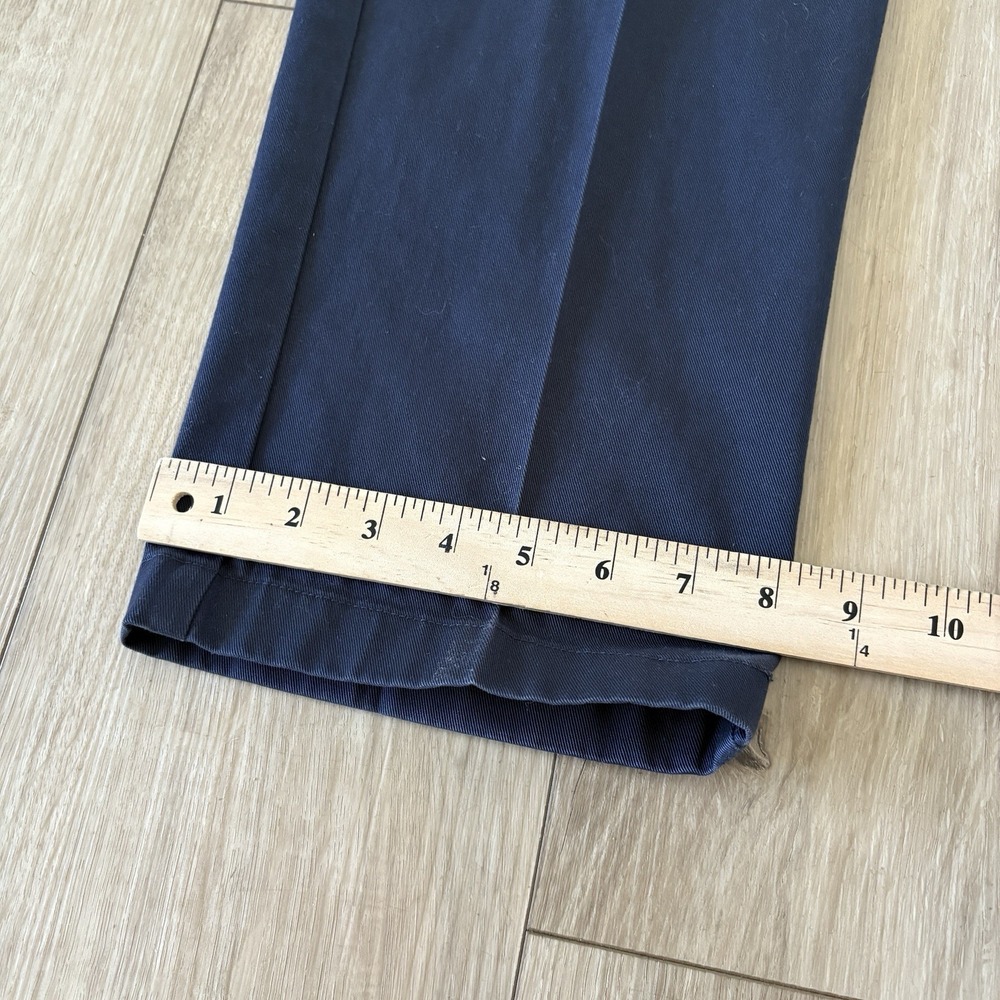 LL Bean Mens Classic Fit Blue Chino Flat Front Pants Size 33x34 Preppy Office - Picture 2 of 8